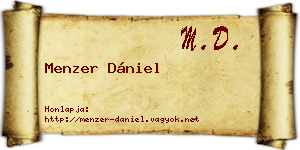 Menzer Dániel névjegykártya